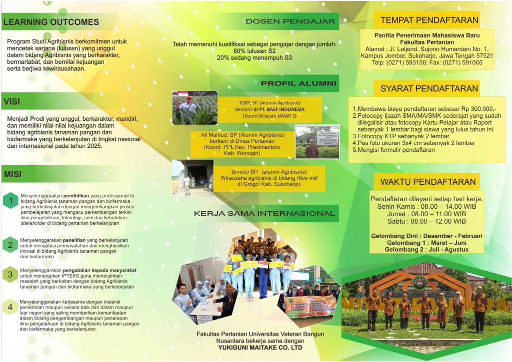 Penerimaan Mahasiswa Baru Program Studi Agribisnis 2021/2022 – PROGRAM ...